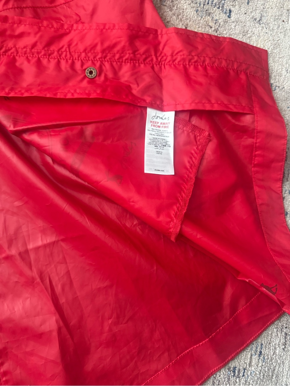 Joules Red Hooded Trench Coat - Picture 13 of 16